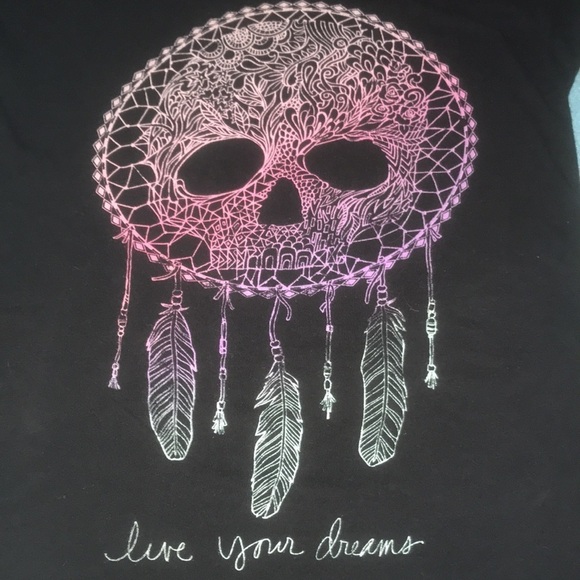 EMPYRE skull dream catcher v-neck short sleeve t-shirt tiny flaw size XS - Picture 3 of 7